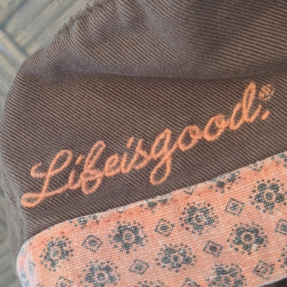 LIFE IS GOOD Floral Band CADET CAP Linen Cotton Twill Feminine Military Gorpcore - Picture 5 of 13